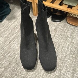 Black Platform Sock Boot